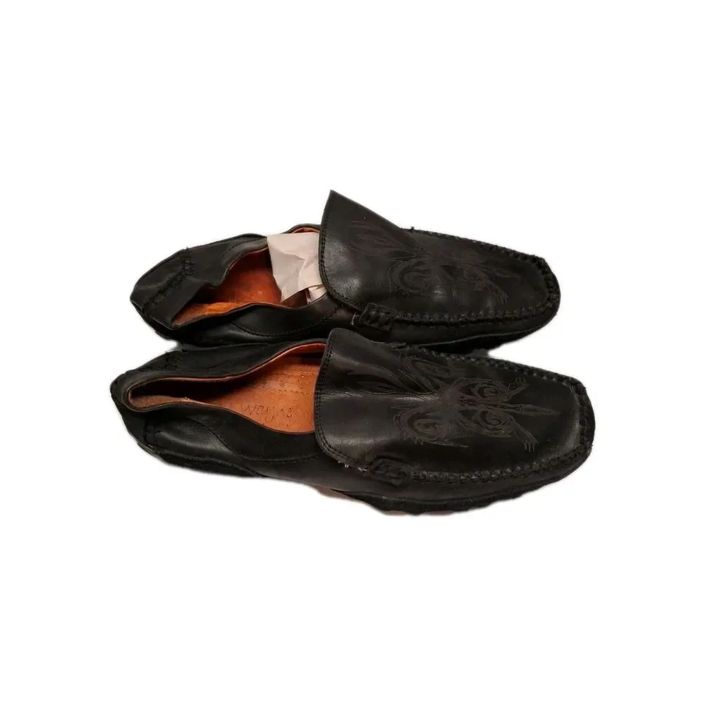 Robert Wayne Rays Men's Slip On Shoes Black Square Toe Sz 8